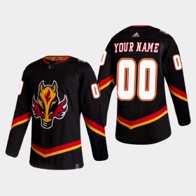 Män Ishockey Calgary Flames tröja med eget tryck 2020-21 Reverse Retro Authentic